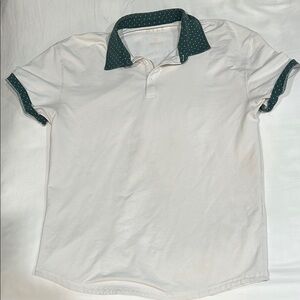 BYLT Men's White and Green Polo Shirt